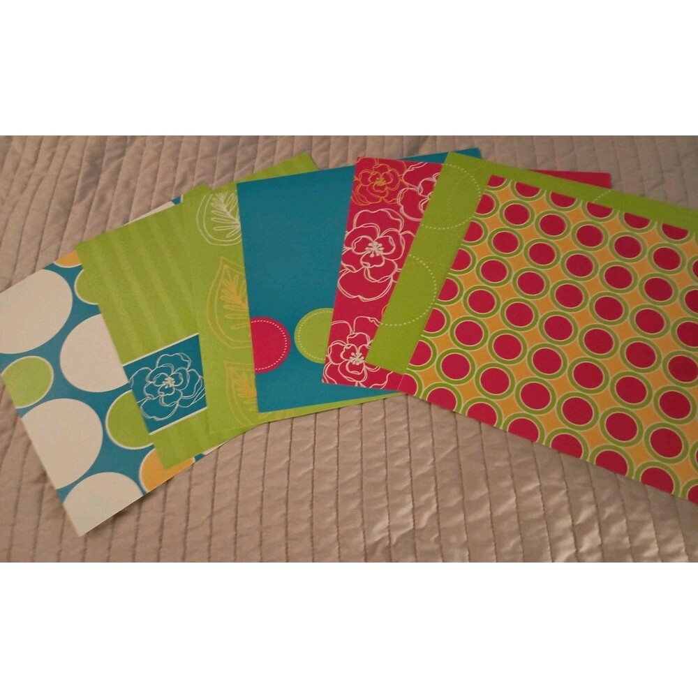 Bright Colors Design Hard Stock Scrapbook Paper  12x12 Paper 15 Sheets